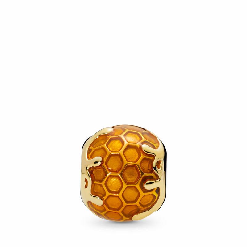 Pandora Shine™ Golden Honey Charm - 18ct Gold Plated/Enamel/Yellow - Canada | PE5863UX